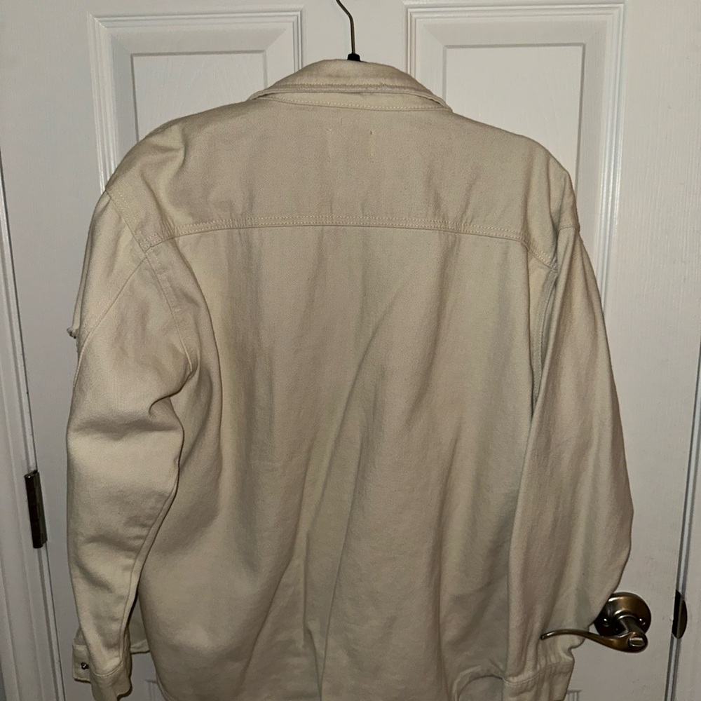 Cream Distressed Jean Jacket - Picture 2 of 2